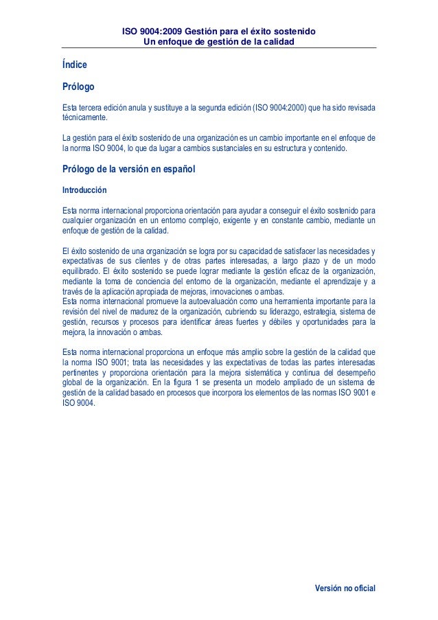 norma iso 9004 version 2009